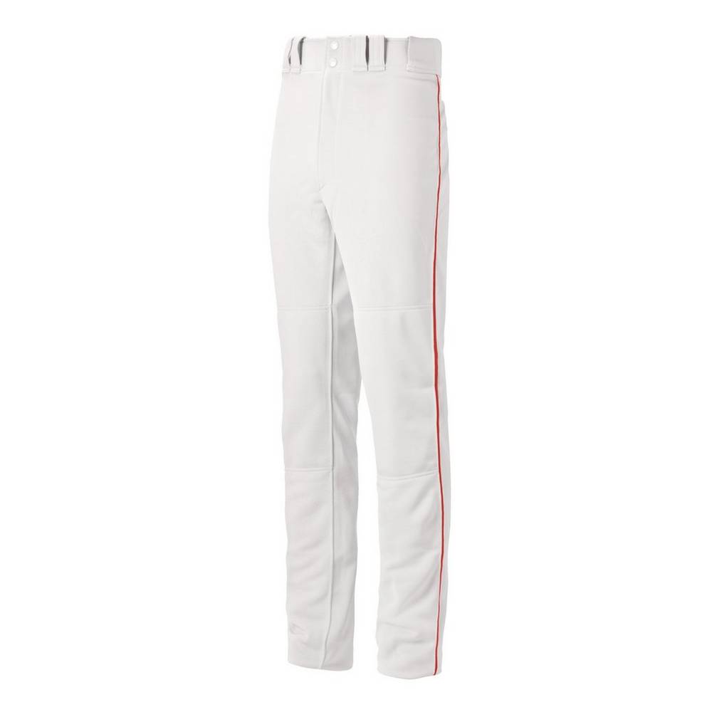 Pantaloni Mizuno Baseball Premier Pro Piped G2 Uomo - Bianche/Rosse - 60215-XDCV